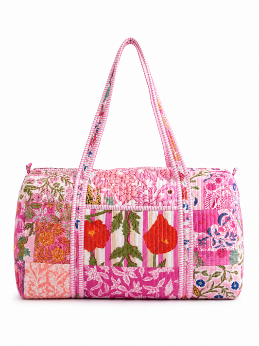 DUFFLE BAGIE PINK PATCHES