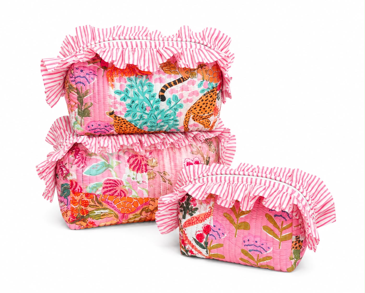 BAGIE SET PINK PATCH RUFFLED